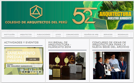 web Colegio de Arquitectos del Perú
